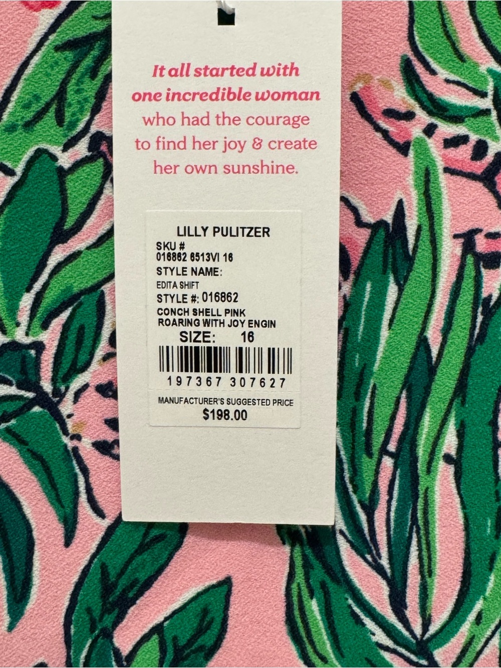 NWT Lilly Pulitzer 16 Edita Shift Dress “Conch Shell Pink Roaring With Joy” - Picture 3 of 13